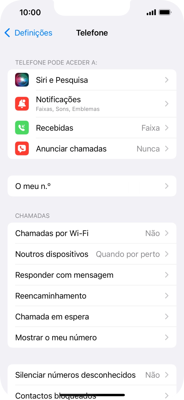 Prima Mostrar o meu número.