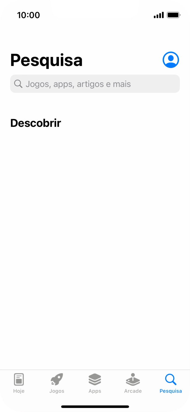 Prima o campo de pesquisa e introduza o nome ou categoria da app pretendida.