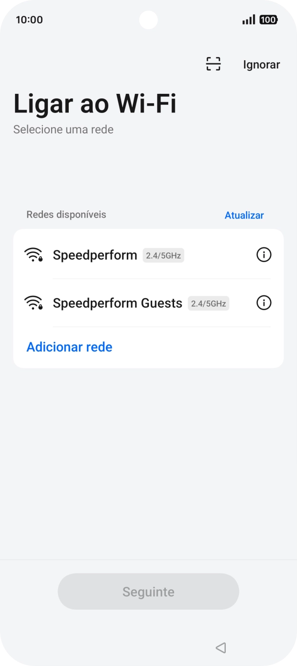 Prima a rede Wi-Fi pretendida.