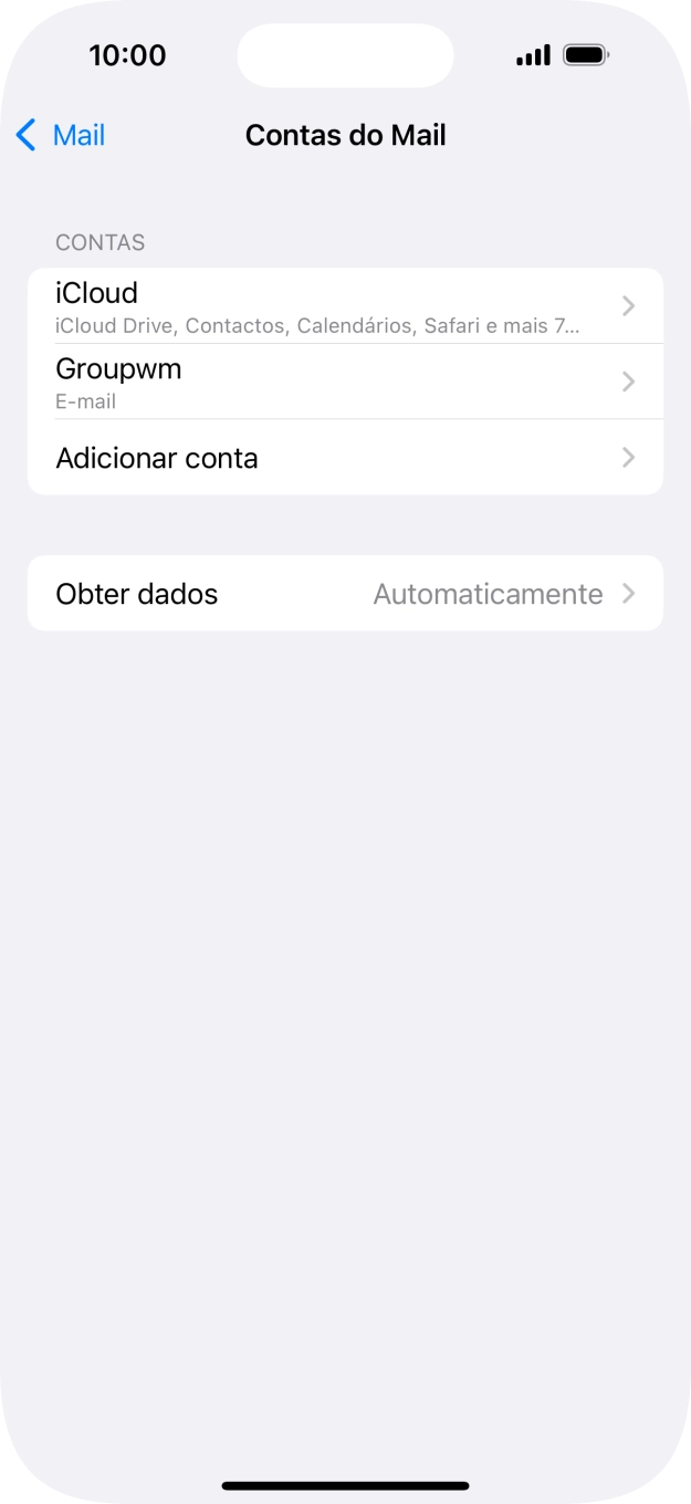 Prima o nome na conta de e-mail que acabou de criar.