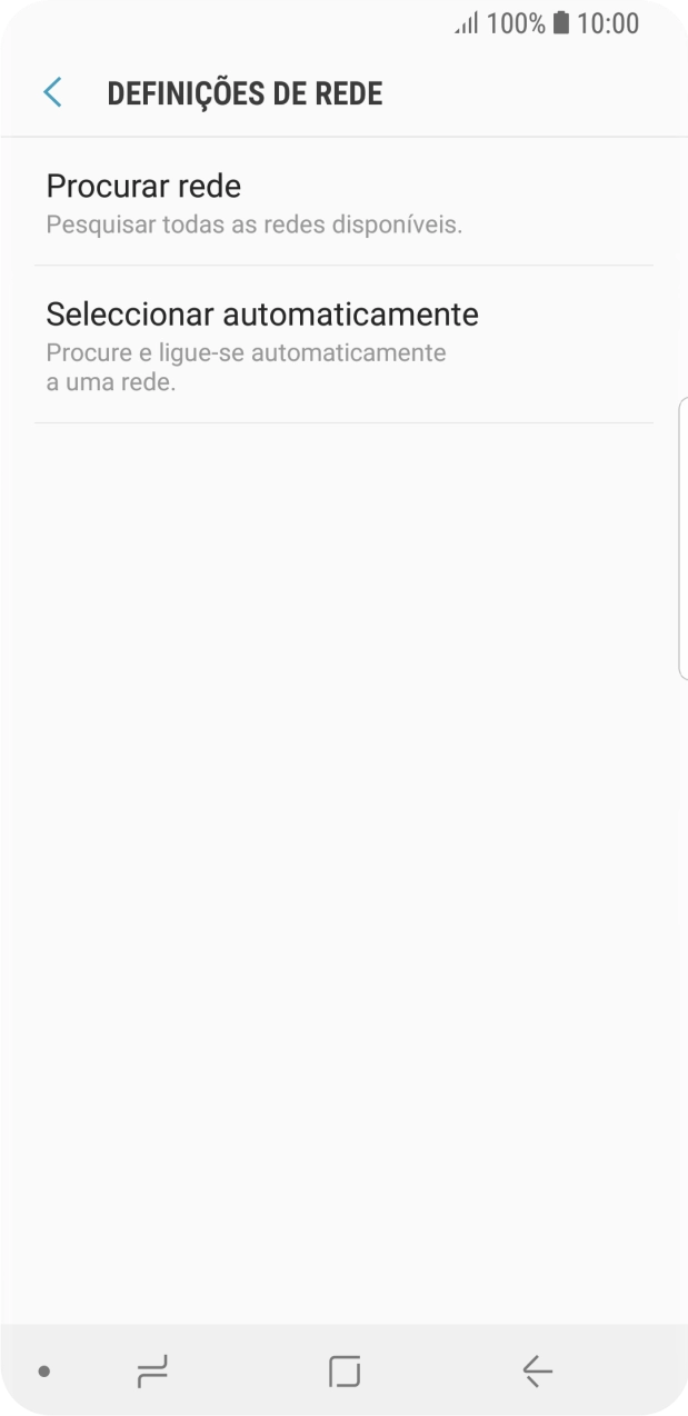 Para selecionar a rede automaticamente, prima Seleccionar automaticamente.