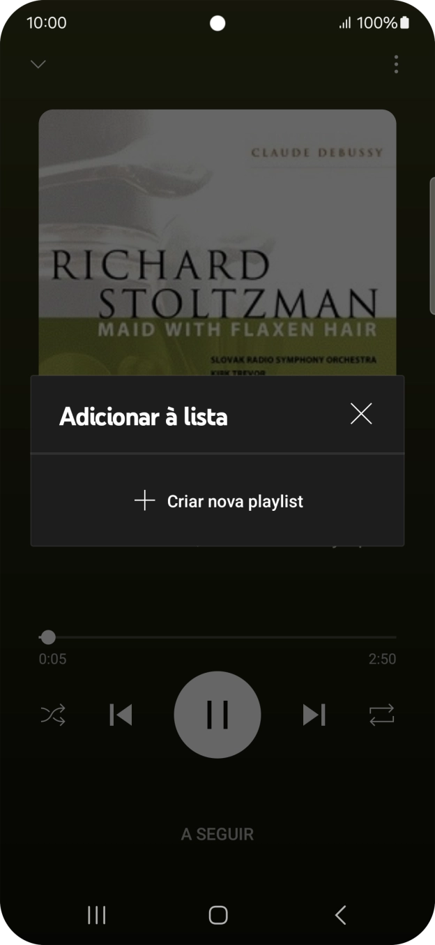 Prima Criar nova playlist.