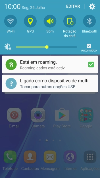 Prima o ícone de definições.