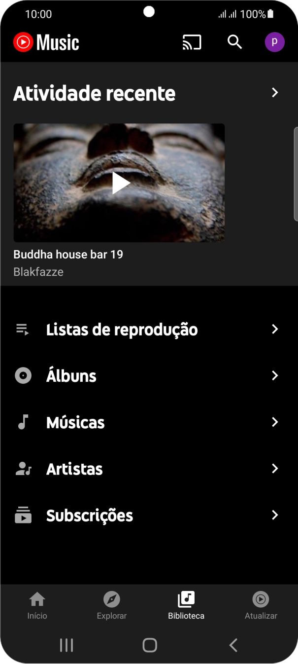 Prima a categoria pretendida e dirija-se ao ficheiro de música pretendido.