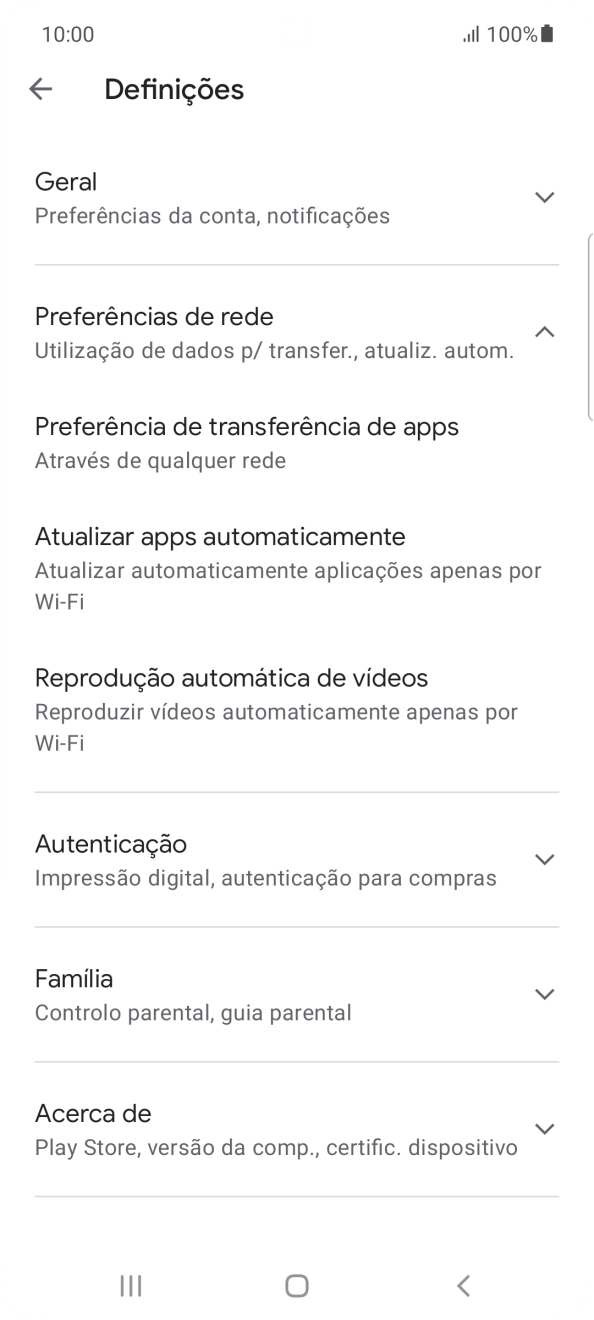 Prima Atualizar apps automaticamente.