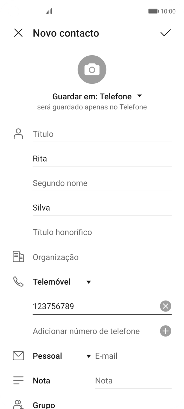 Prima o ícone para aceitar.
