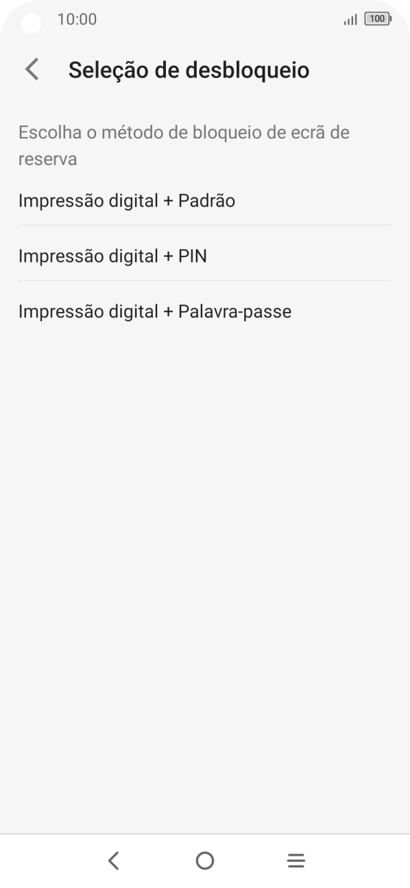 Prima o código de bloqueio do telefone pretendido e siga as indicações no ecrã para estabelecer um código de bloqueio adicional.