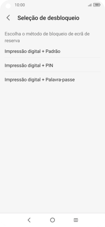 Prima o código de bloqueio do telefone pretendido e siga as indicações no ecrã para estabelecer um código de bloqueio adicional.