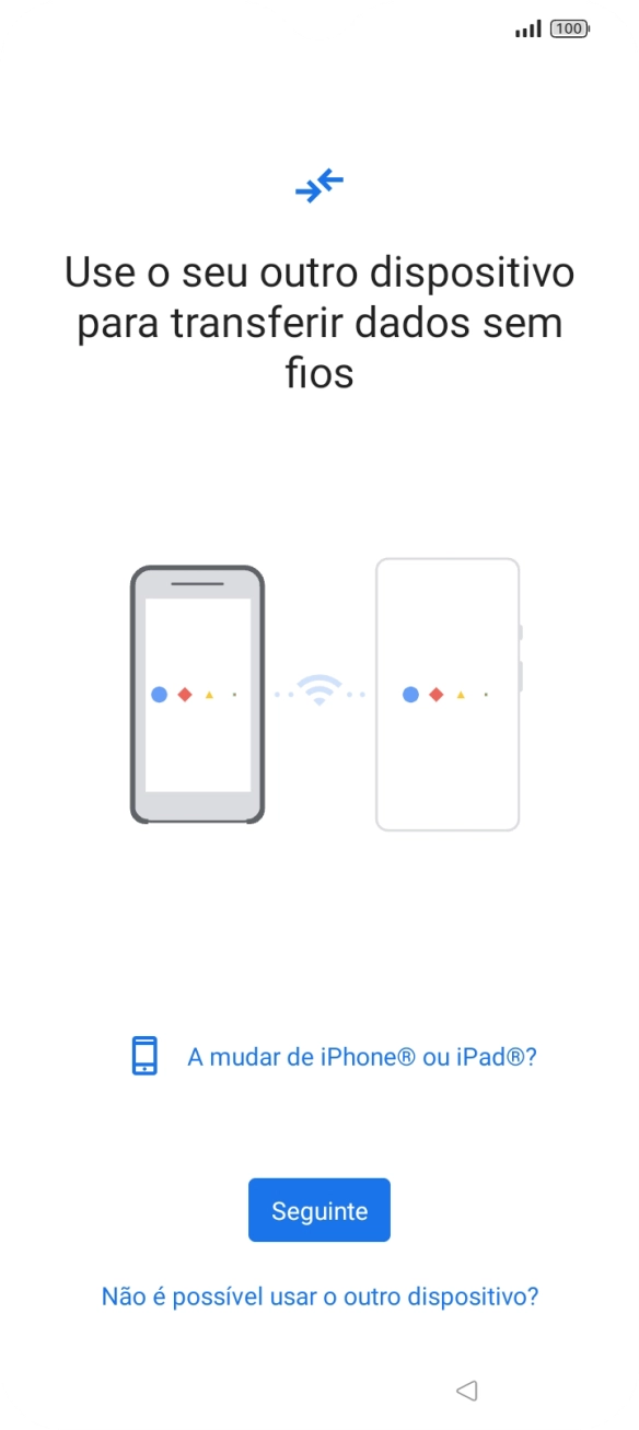 Siga as indicações no ecrã para transferir conteúdo de outro telefone.