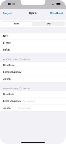 Kattints a Felhasználónév mezőre, és írd be az e-mail-fiókodhoz tartozó felhasználónevet.