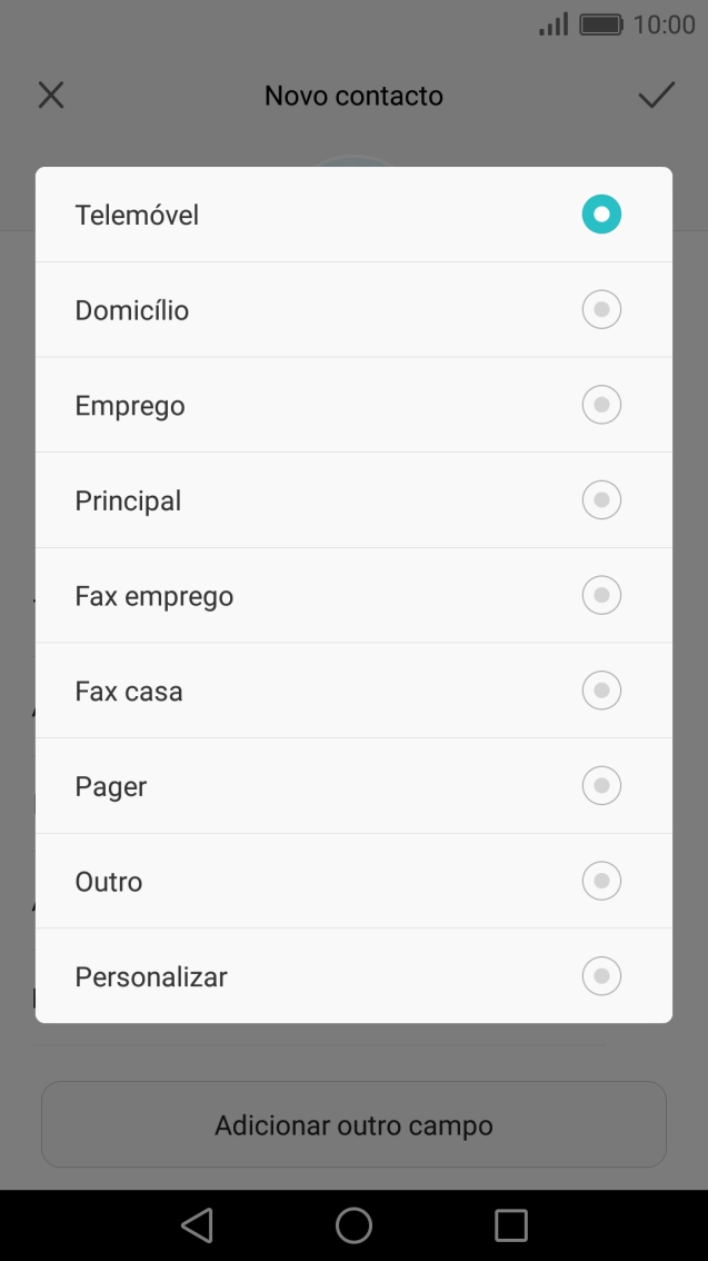 Prima o tipo de número pretendido.