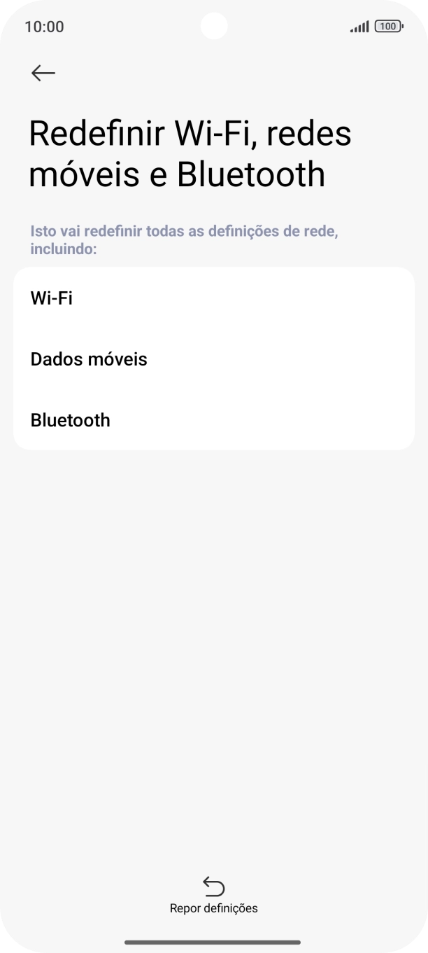 Prima Repor definições.