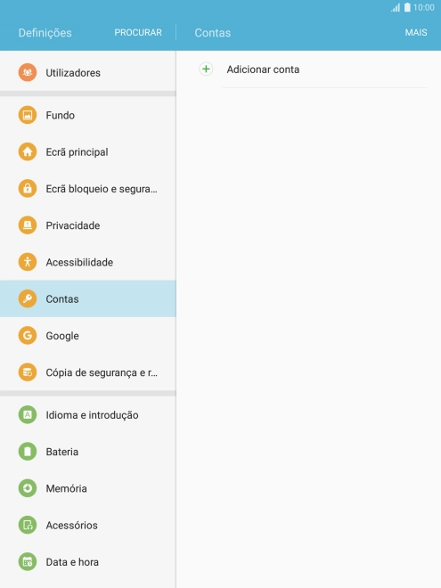 Prima Adicionar conta.