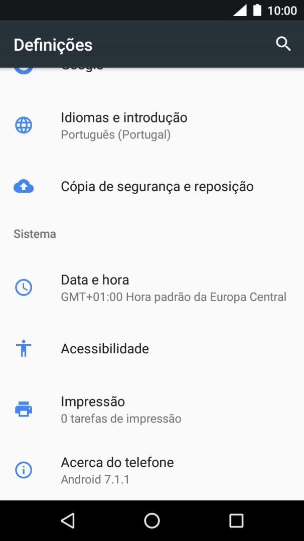 Prima Acerca do telefone.