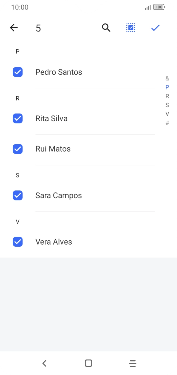 Prima o ícone para aceitar.