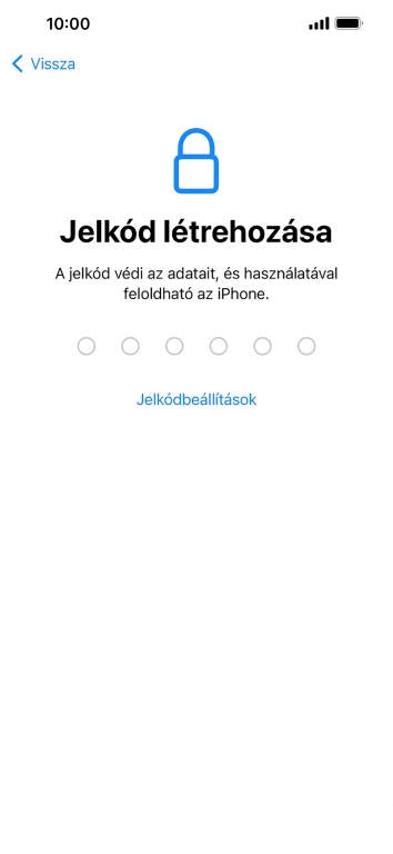 Válaszd a Jelkódbeállítások lehetőséget.