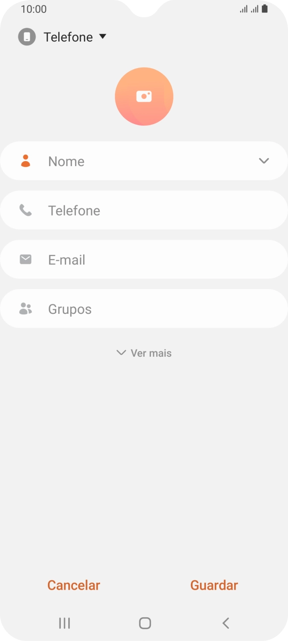 Prima a lista suspensa da lista de contactos.