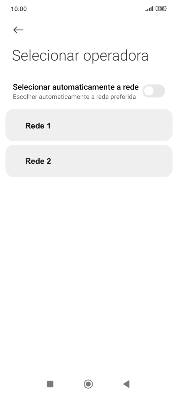 Prima a rede pretendida.