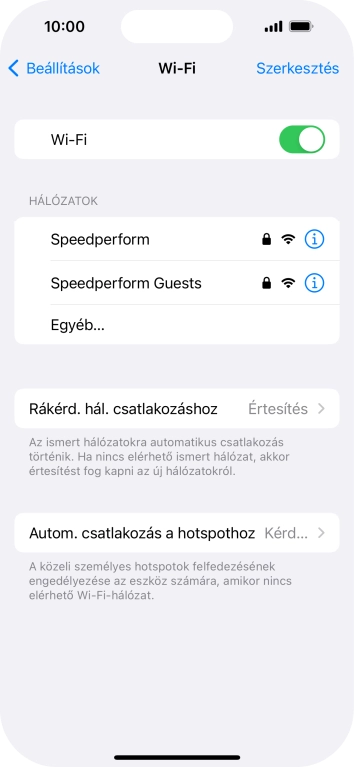 Kattints a kívánt Wi-Fi hálózatra, és írd be a Wi-Fi hálózathoz tartózó jelszót.
