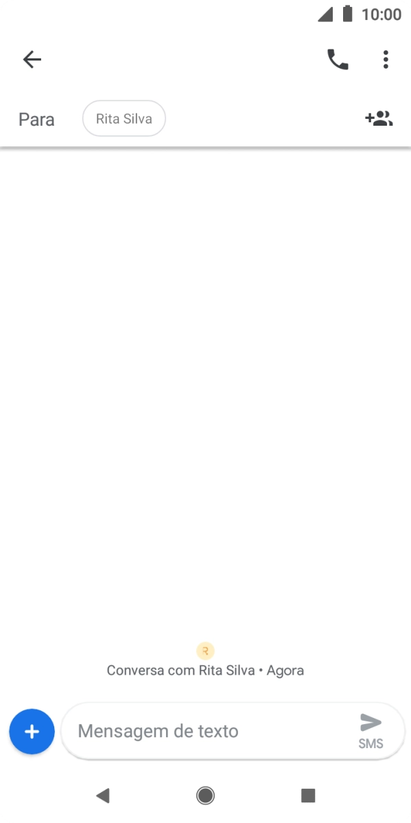 Prima o campo de escrita e escreva o texto da sua mensagem curta.