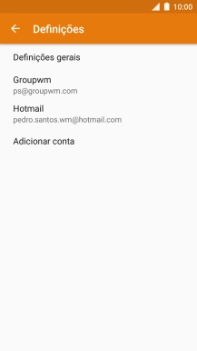 Prima a conta de e-mail pretendida.
