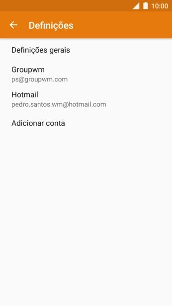 Prima a conta de e-mail pretendida.