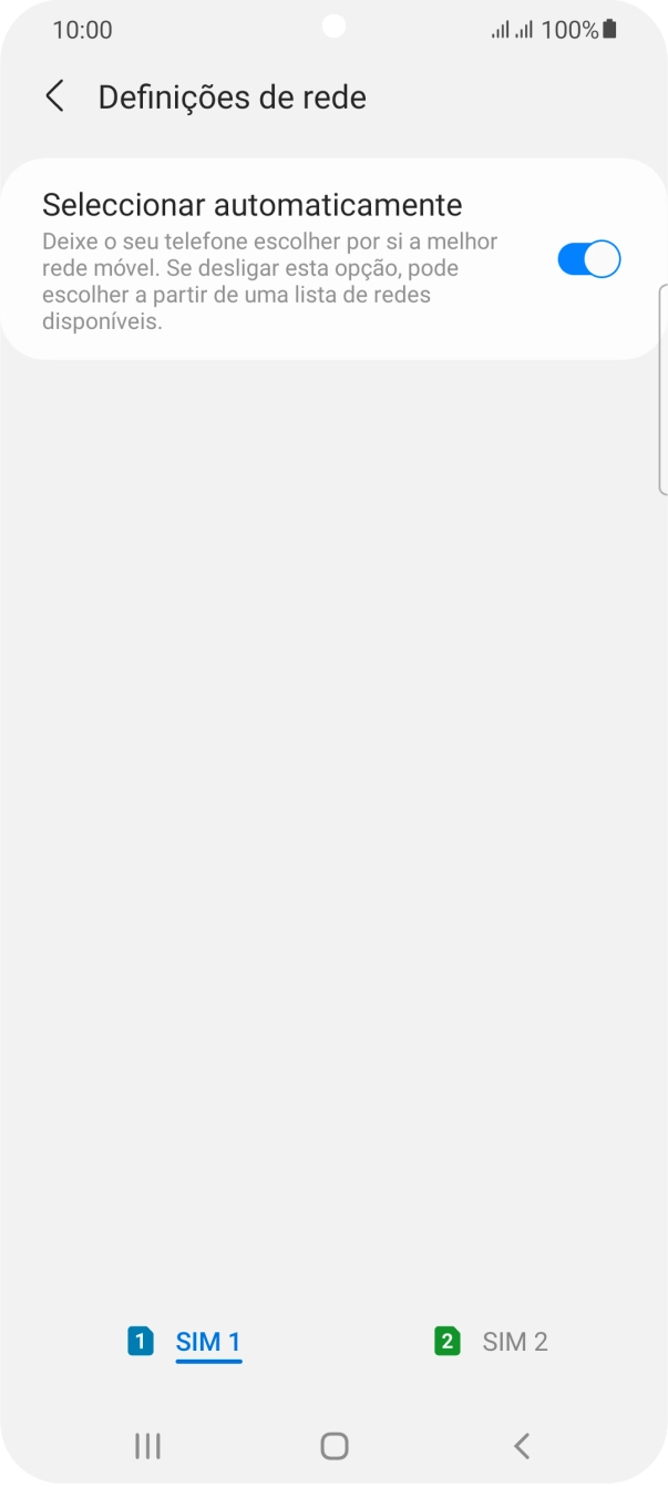 Prima o cartão SIM pretendido.