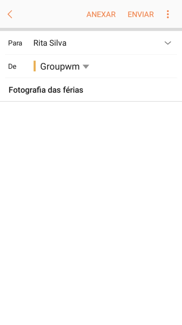 Prima o campo de escrita e escreva o texto do e-mail.