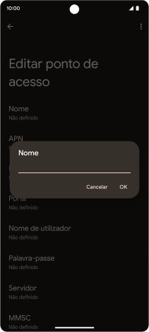 Introduza Vodafone Internet e prima OK.
