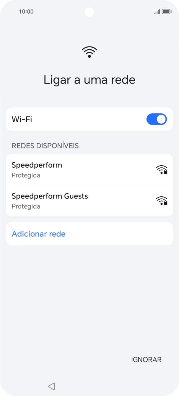 Prima a rede pretendida.