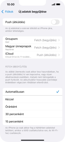 Ha kikapcsolod a funkciót, válaszd a kívánt beállítást.