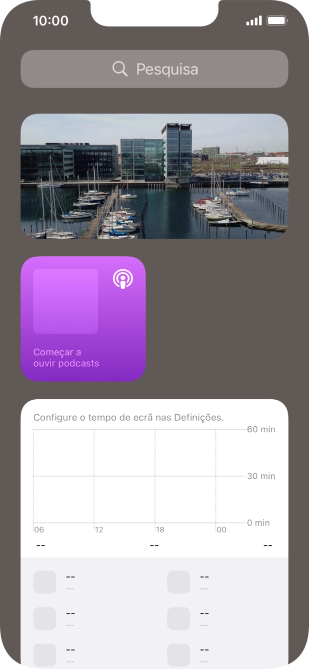 Mantenha premida por um instante a pilha de widgets pretendida.
