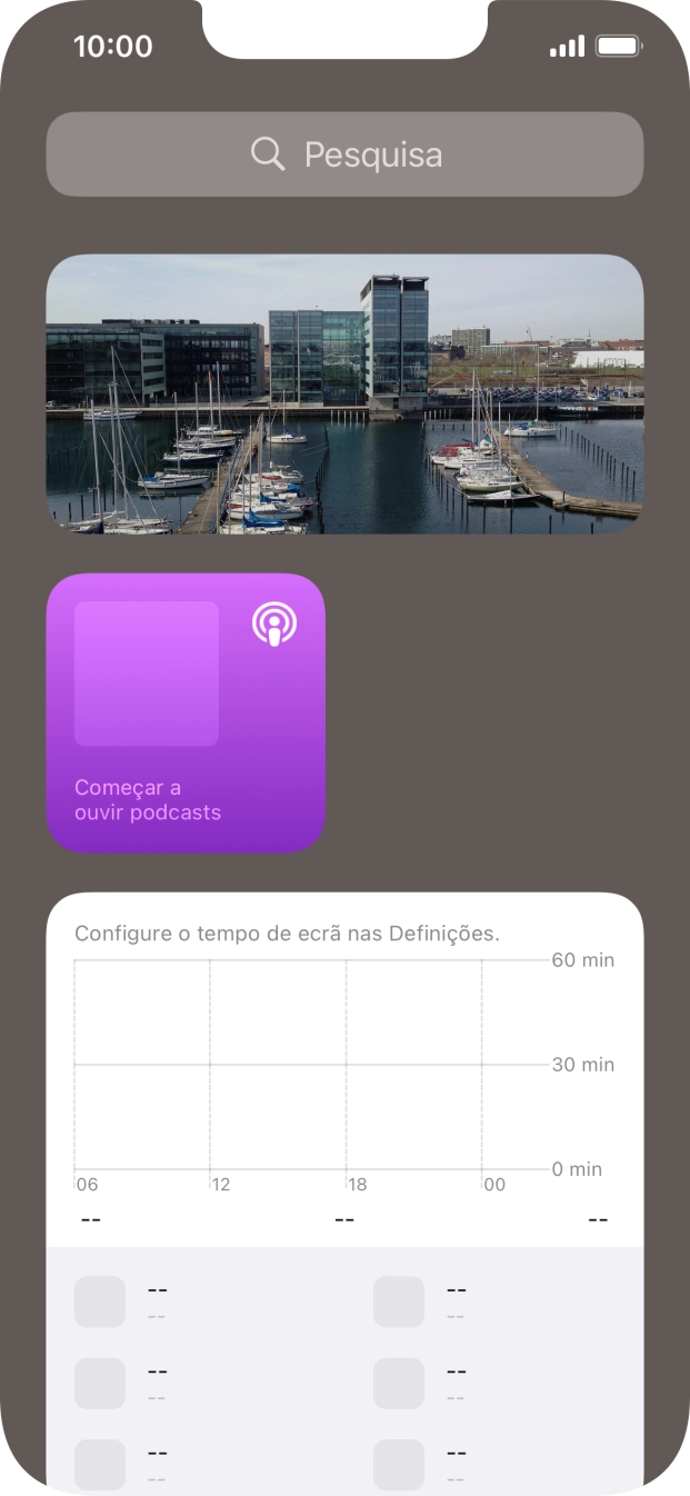 Mantenha premida por um instante a pilha de widgets pretendida.