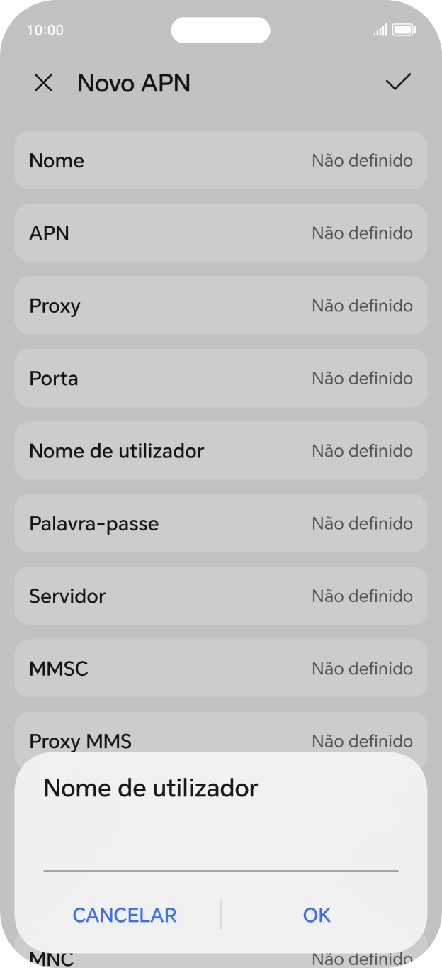 Introduza vodafone e prima OK.