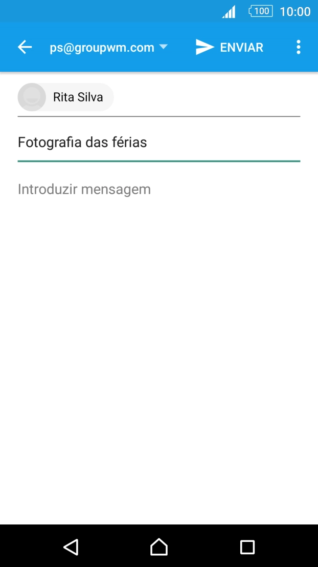 Prima o campo de escrita e escreva o texto do e-mail.