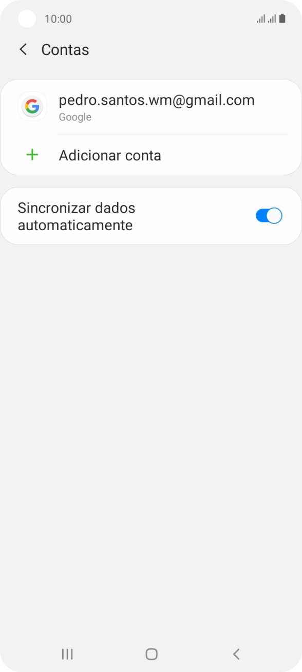 Prima Adicionar conta.