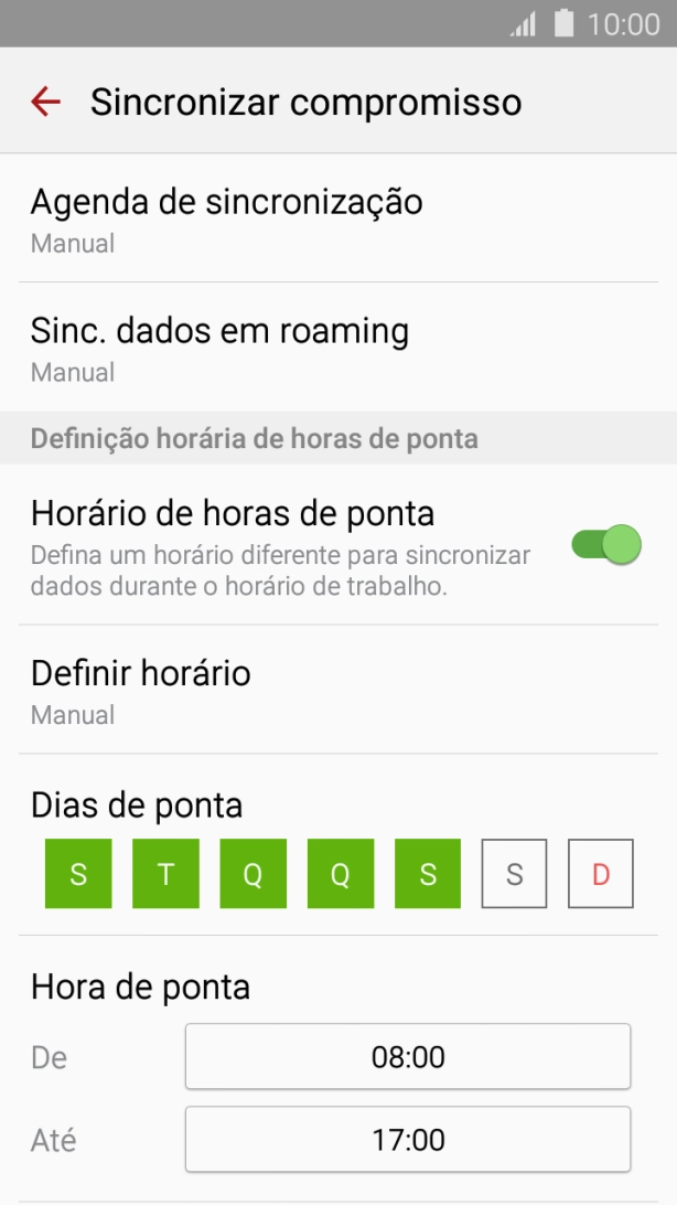 Prima Agenda de sincronização.