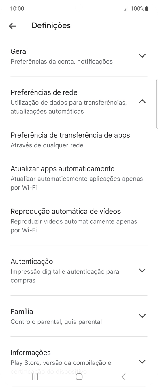Prima Atualizar apps automaticamente.