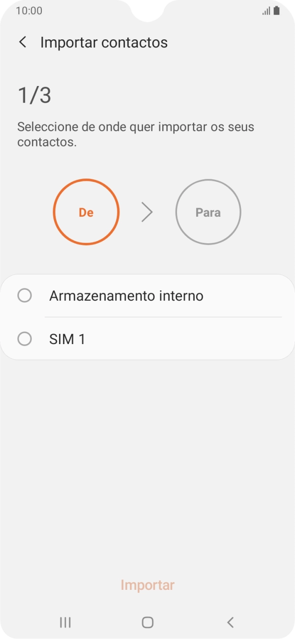 Prima o nome do cartão SIM.