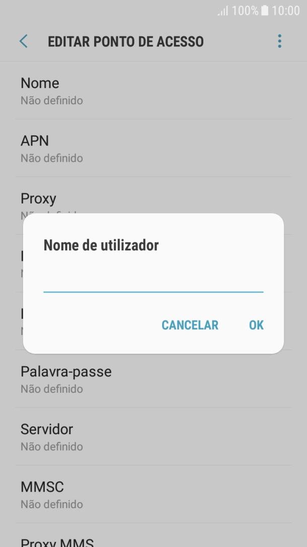 Introduza vodafone e prima OK.