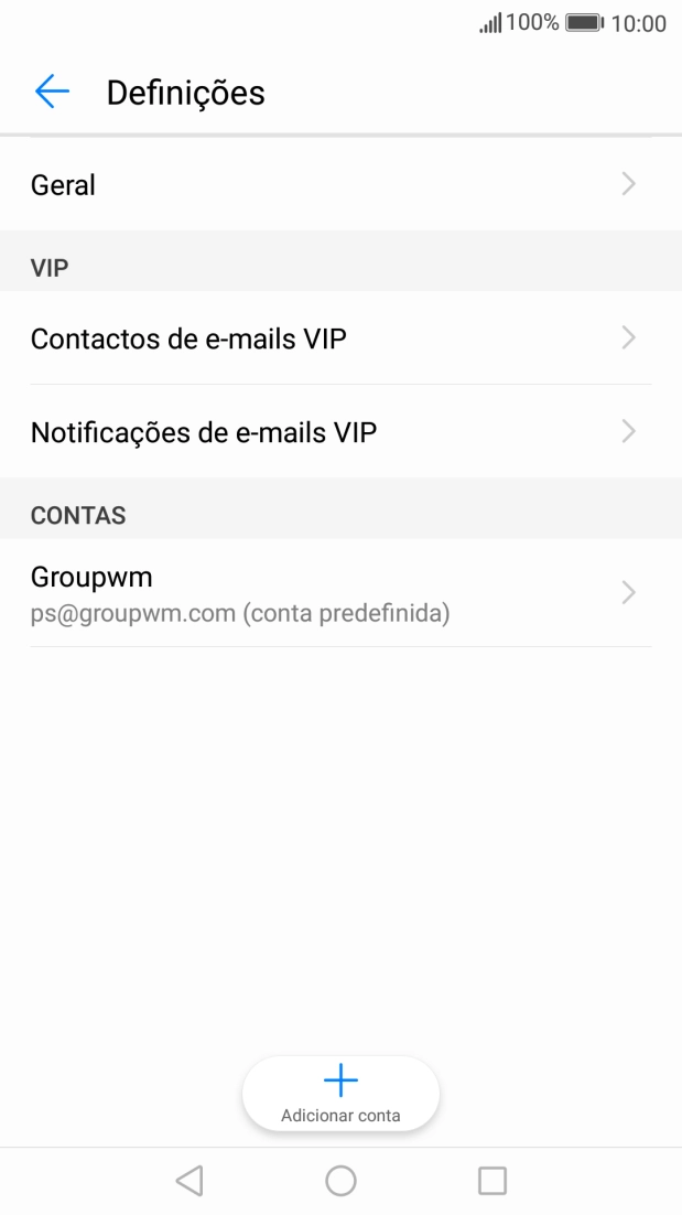 Prima a conta de e-mail pretendida.