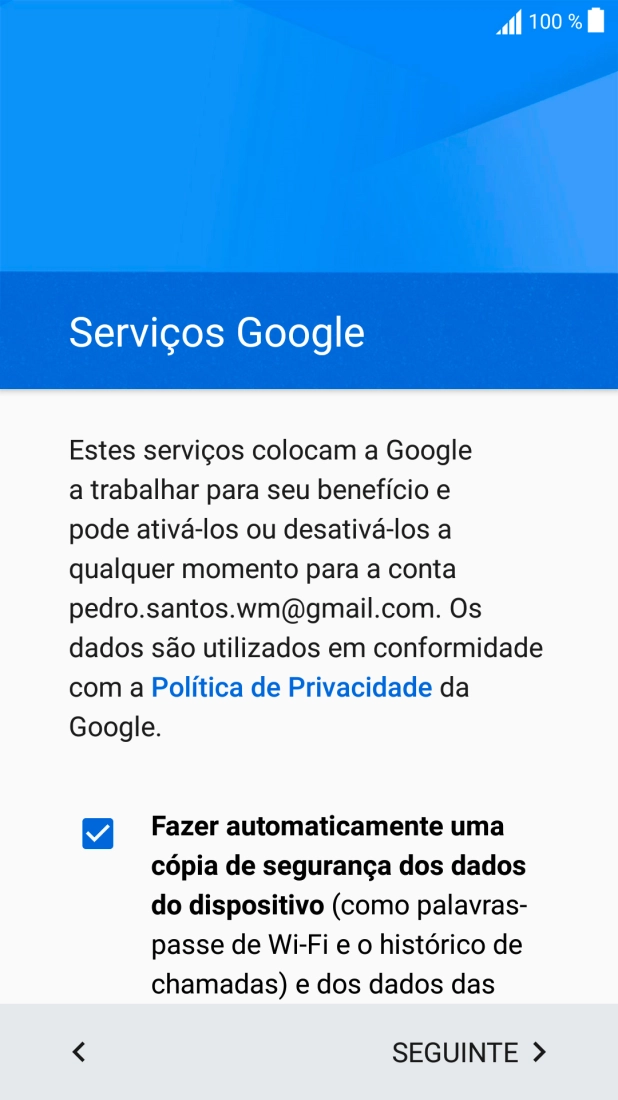 Siga as indicações no ecrã do outro telefone para transferir dados. Aguarde enquanto o telefone transfere conteúdo do outro telefone. Siga as indicações no ecrã para completar a ativação do telefone.