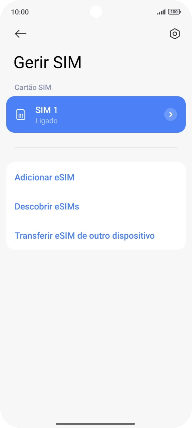 Prima Adicionar eSIM.