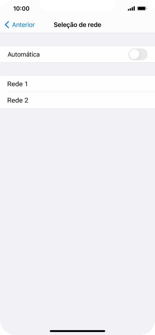 Se desativar a função, prima a rede pretendida.