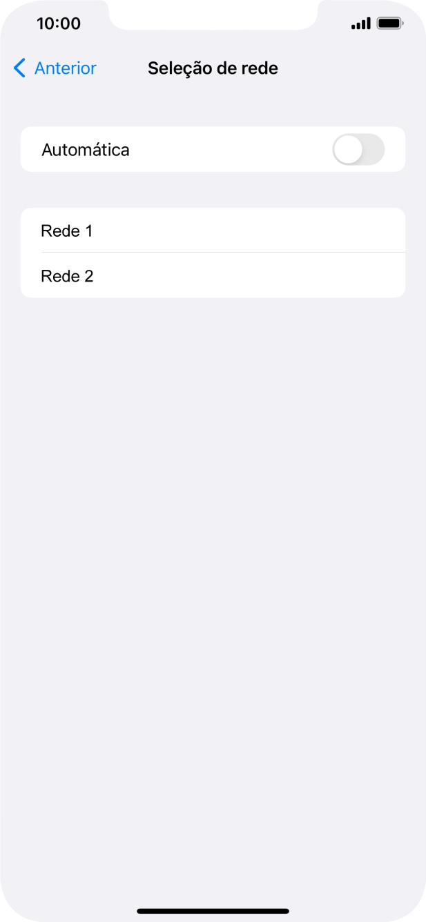 Se desativar a função, prima a rede pretendida.