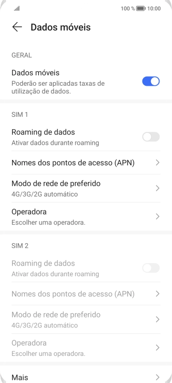 Prima Nomes dos pontos de acesso (APN).