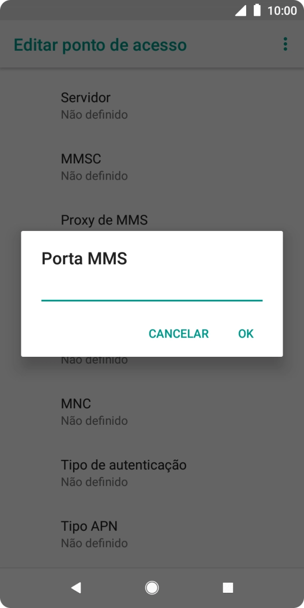 Introduza 80 e prima OK.