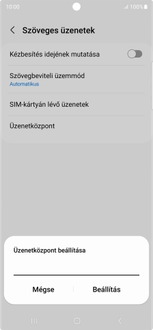 Írd be a +36709996500 számot, és válaszd a Beállítás lehetőséget.