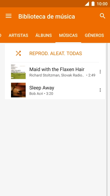 Prima o ficheiro de música pretendido.