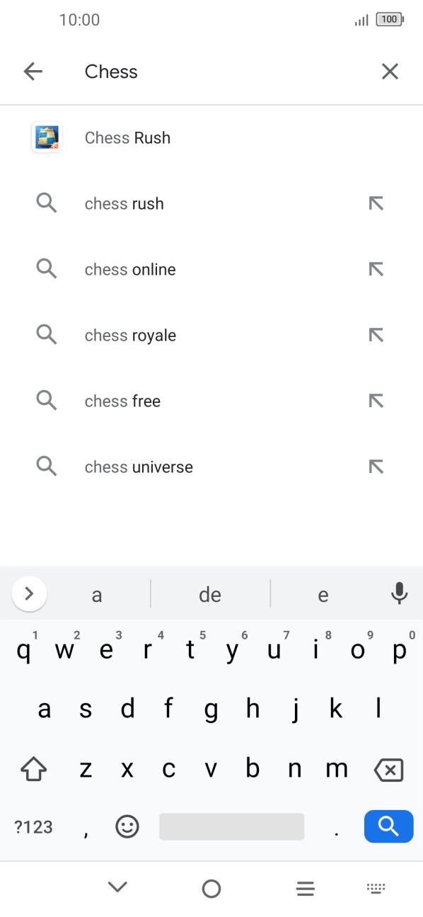 Introduza o nome ou categoria da app pretendida e prima o ícone para pesquisar.